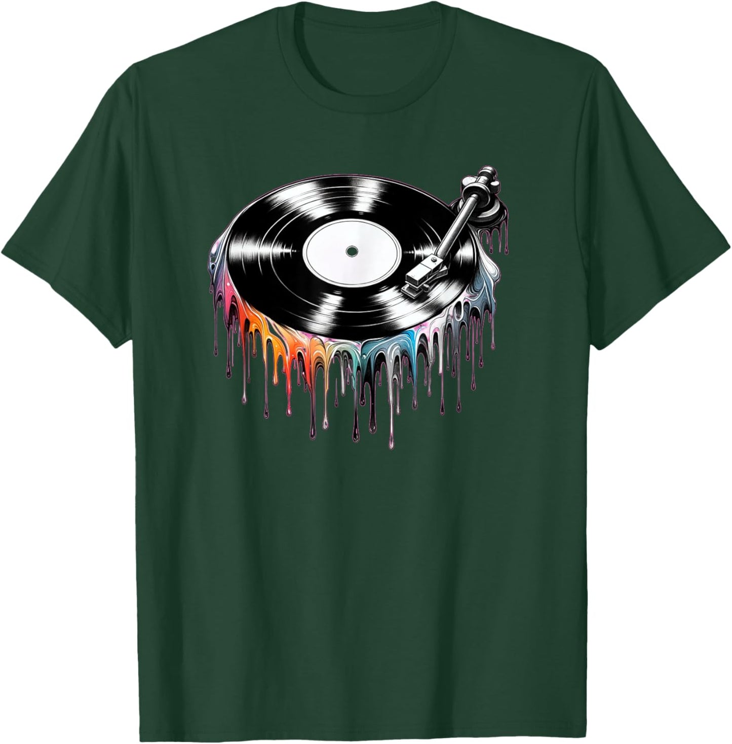 Melting Vinyl Record – Retro Music Lover Gifts T-Shirt - T-Shirt | Forest