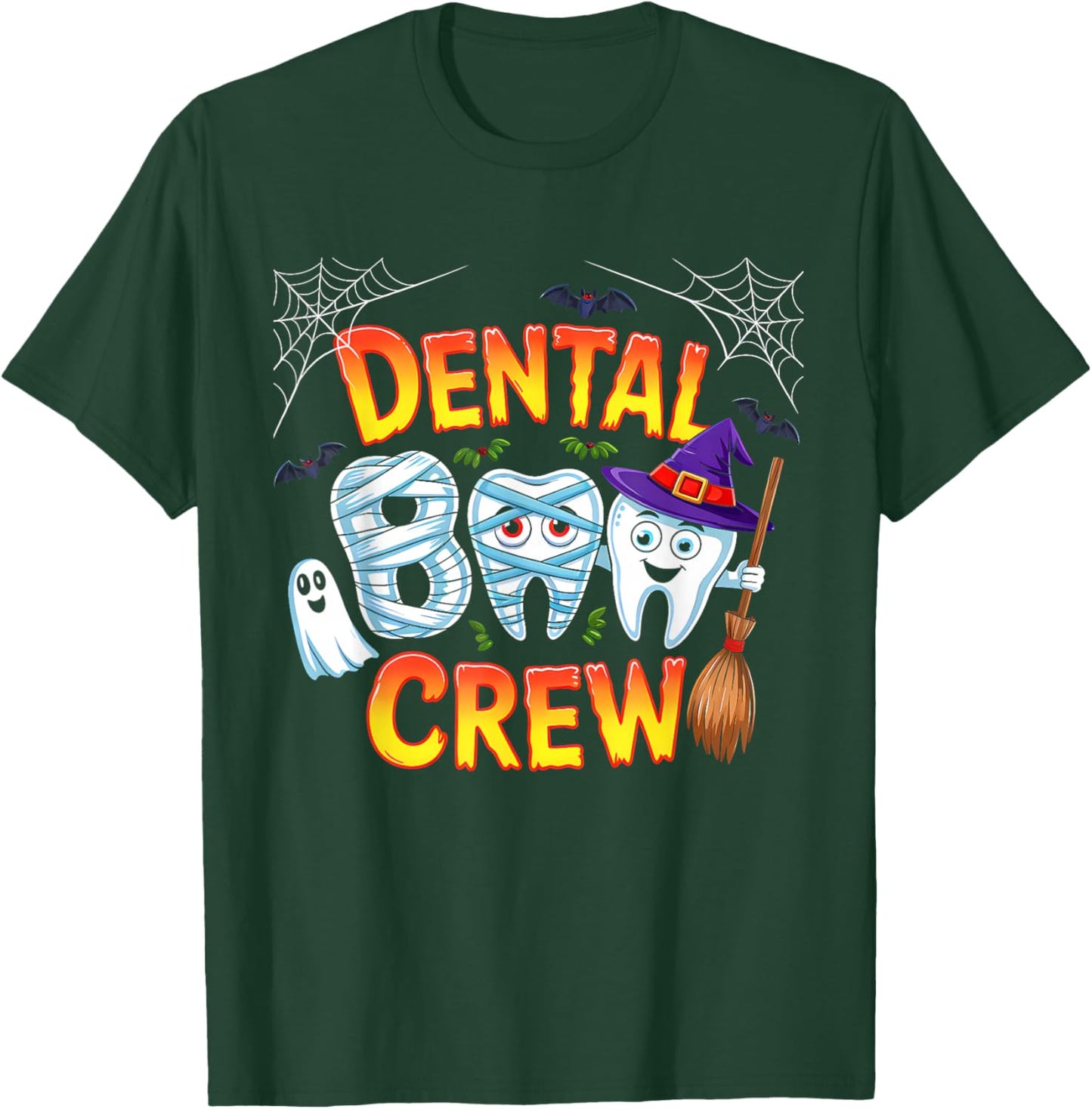 Halloween Dental Boo Crew Dentist Costume Teeth Women Men T-Shirt - T-Shirt | Forest