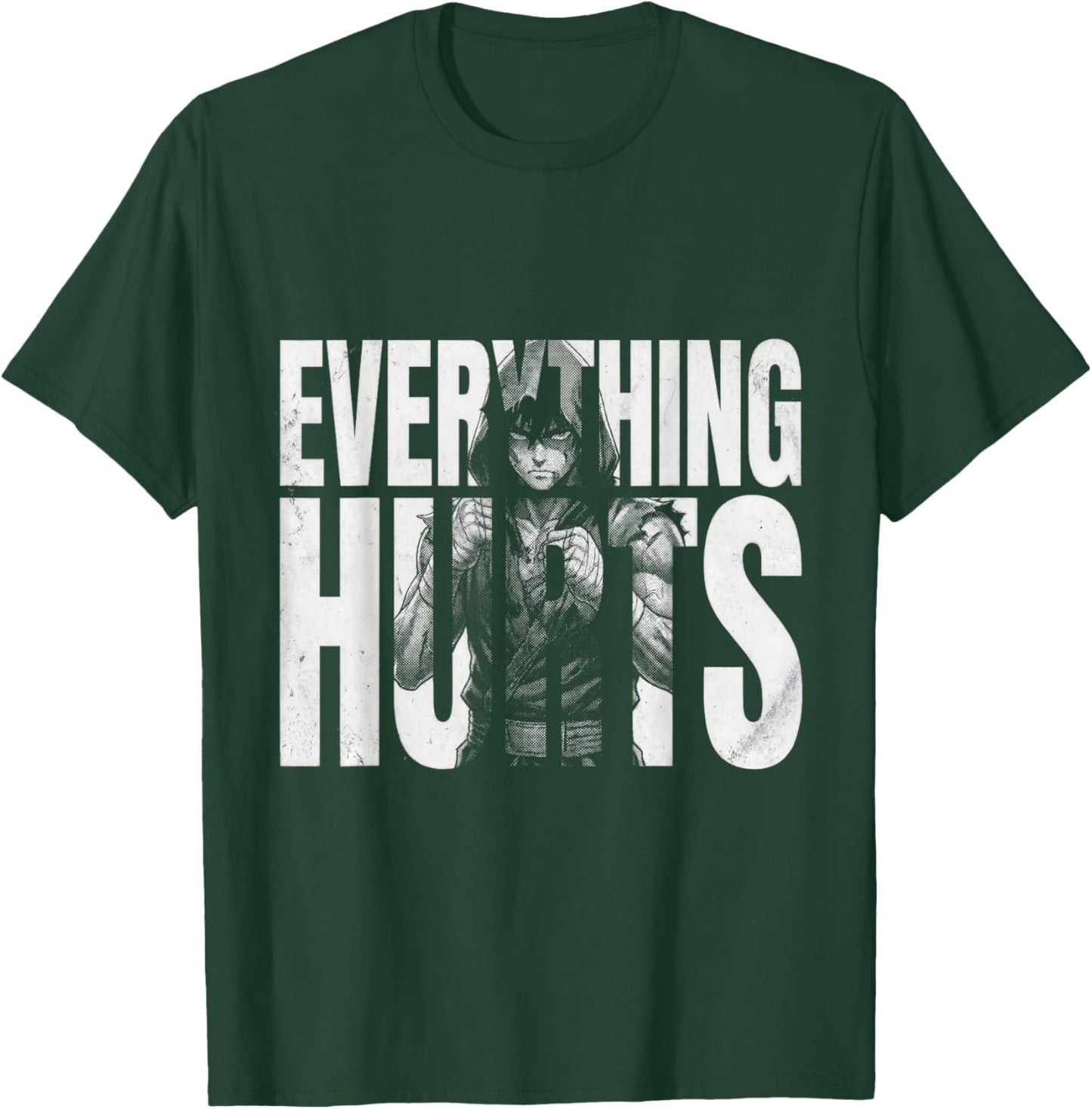 Everything Hurts Anime Workout Funny Weight Lifting Gym T-Shirt - T-Shirt | Forest