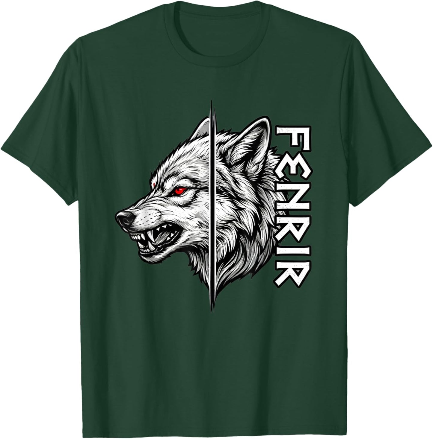 Fenrir Wolf Rune Design | Nordisches Mythologie-Symbol. T-Shirt - T-Shirt | Forest