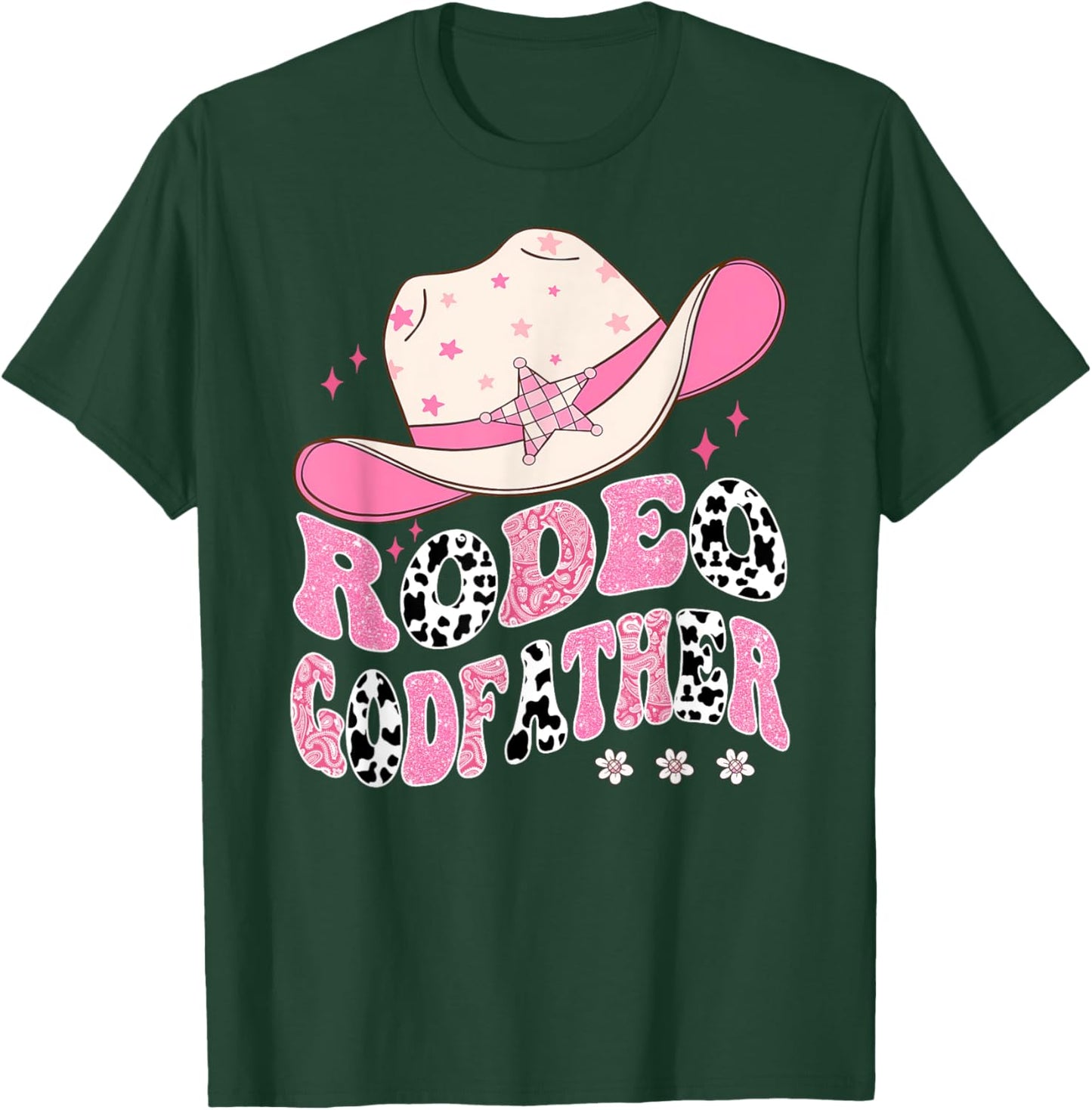 Rodeo GodFather Pink CowGirl 1St Birthday Family Matching T-Shirt - T-Shirt | Forest