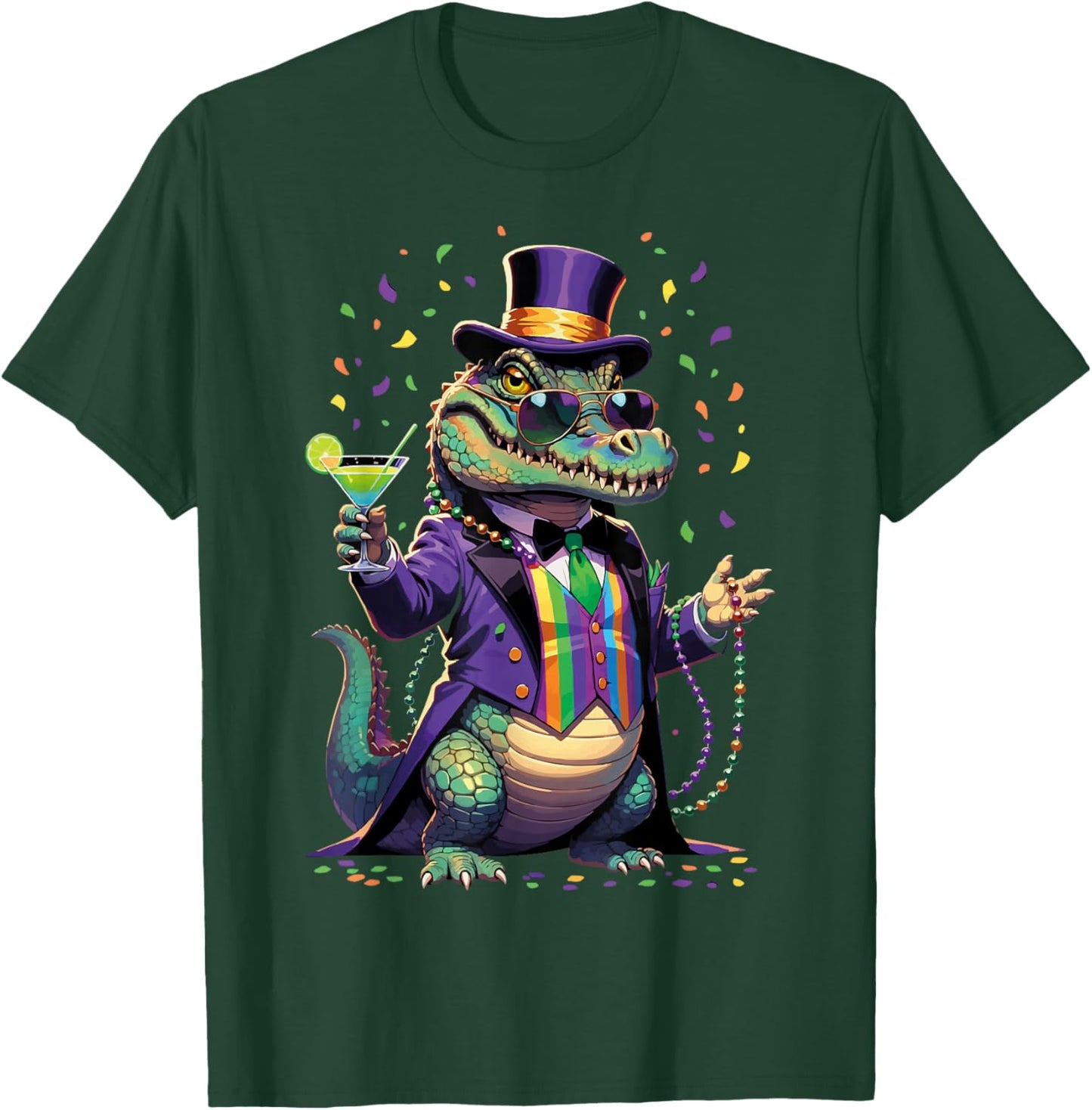 Mardi Gras Alligator Mardigator Costume Men Women T-Shirt - T-Shirt | Forest