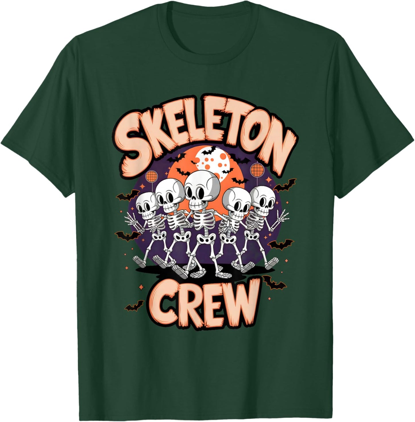 Dancing Skeleton Crew Halloween Party Fun Spooky Design T-Shirt - T-Shirt | Forest