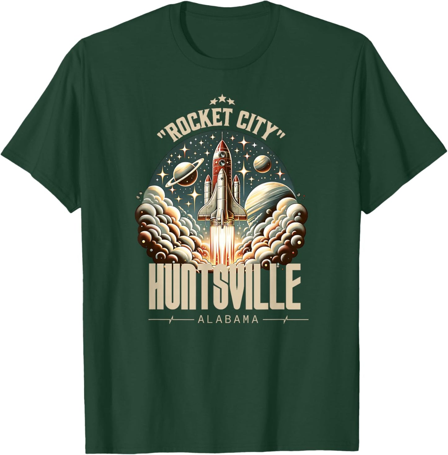 Huntsville Alabama Rocket Launch Space Lover Astronaut Gear T-Shirt - T-Shirt | Forest