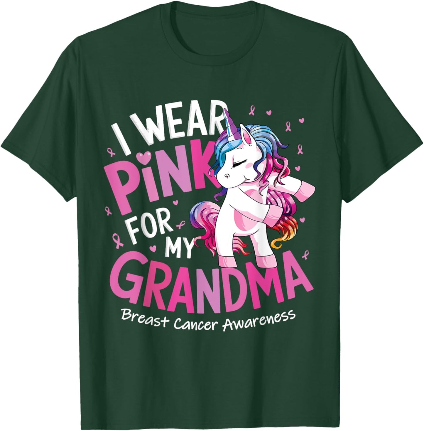 Breast Cancer Awareness Wear Pink Grandma Kids Baby Toddler T-Shirt - T-Shirt | Forest