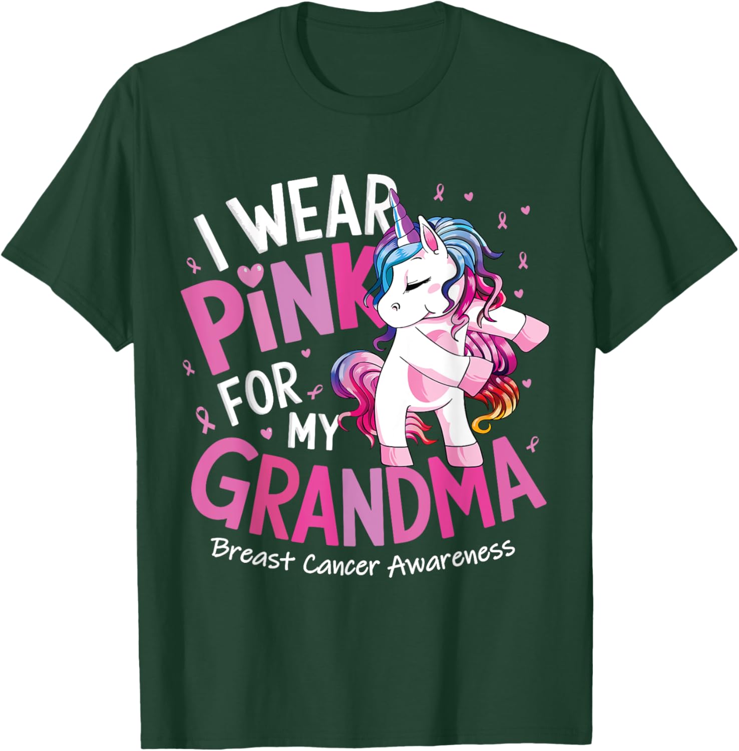 Breast Cancer Awareness Wear Pink Grandma Kids Baby Toddler T-Shirt - T-Shirt | Forest