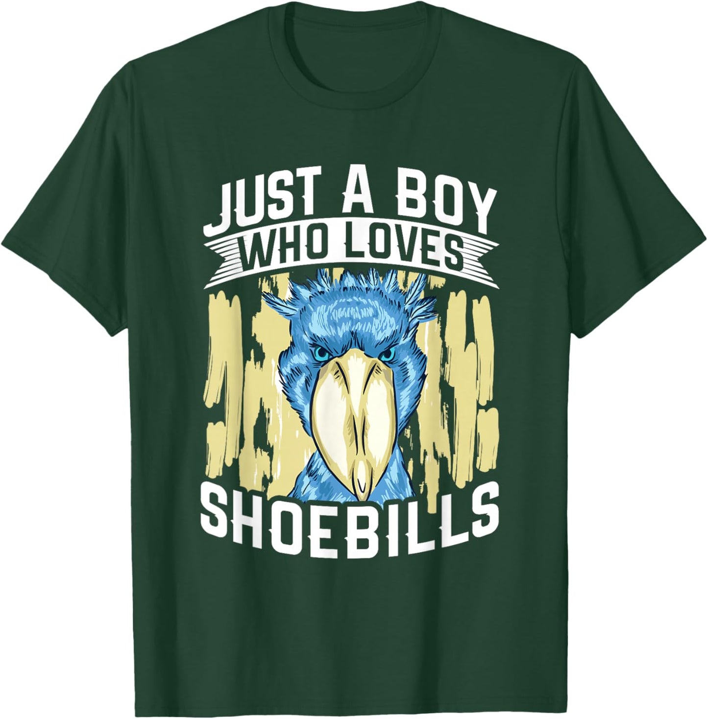 Just A Boy Who Loves Shoebills - Shoebill Stork Birding T-Shirt - T-Shirt | Forest