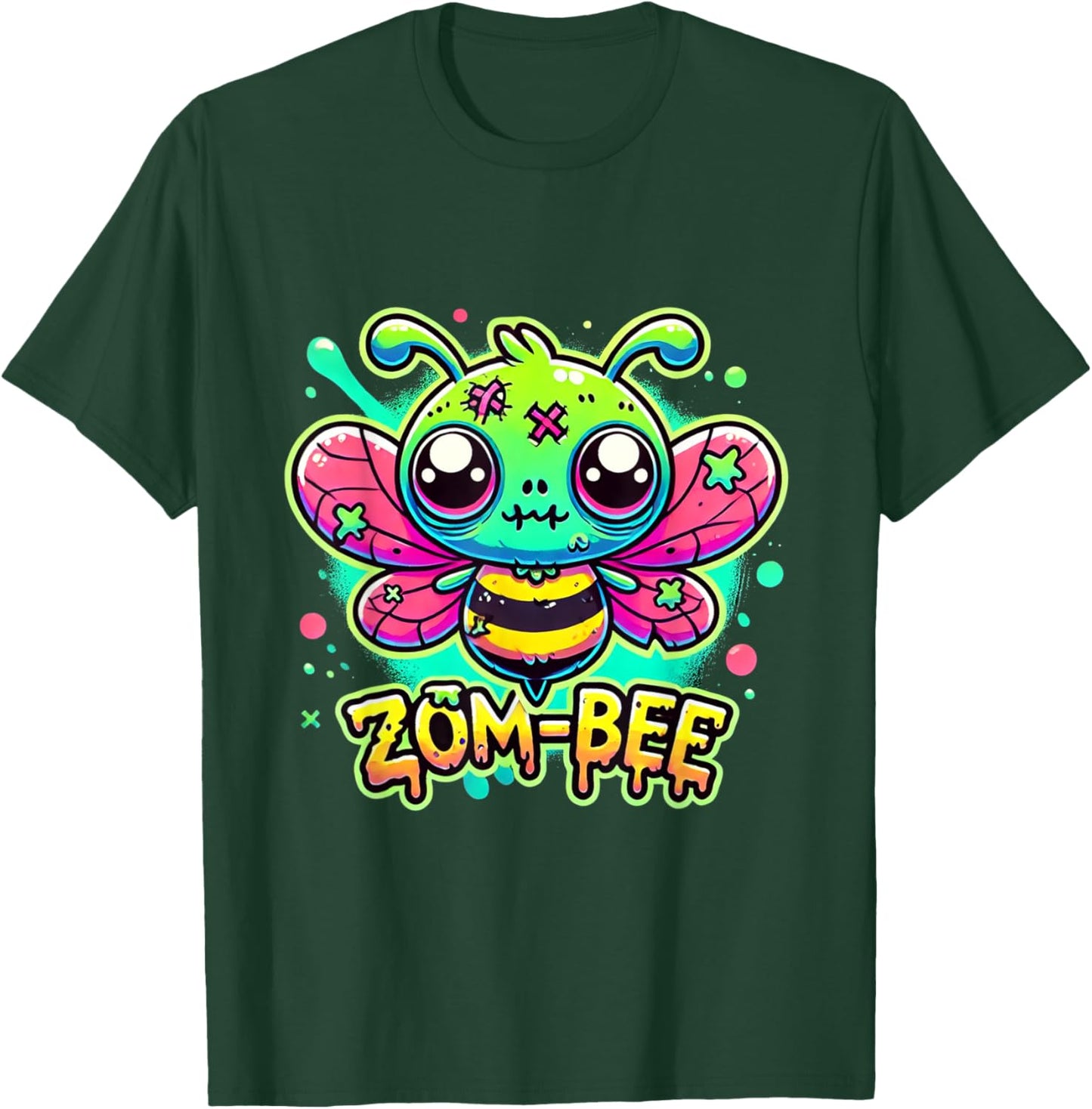 Zom-Bee Cute Halloween Creepy Zombie Bee Cartoon T-Shirt - T-Shirt | Forest