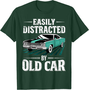 Easily Distracted By Old Cars Classic Father's Day T-Shirt - T-Shirt | Forest