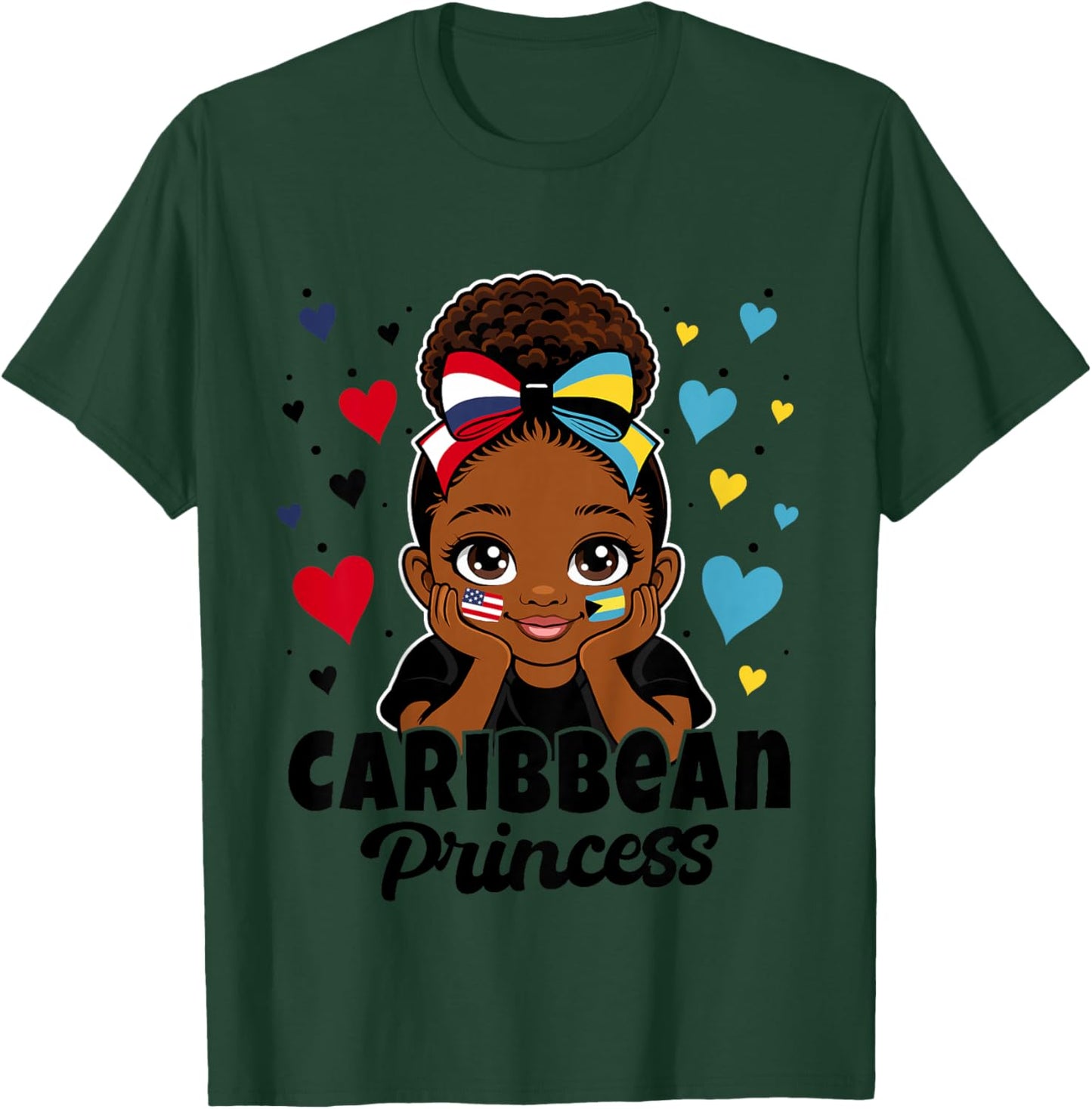 Cute Bahamas Girl Caribbean Princess Bahamian Roots T-Shirt - T-Shirt | Forest