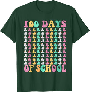 Easy 100 Days of School - Ducks 100 Days Easy Idea T-Shirt - T-Shirt | Forest