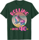 Roller Skating 40 Year Old Birthday Girl Rolling Into 40 T-Shirt - T-Shirt | Forest