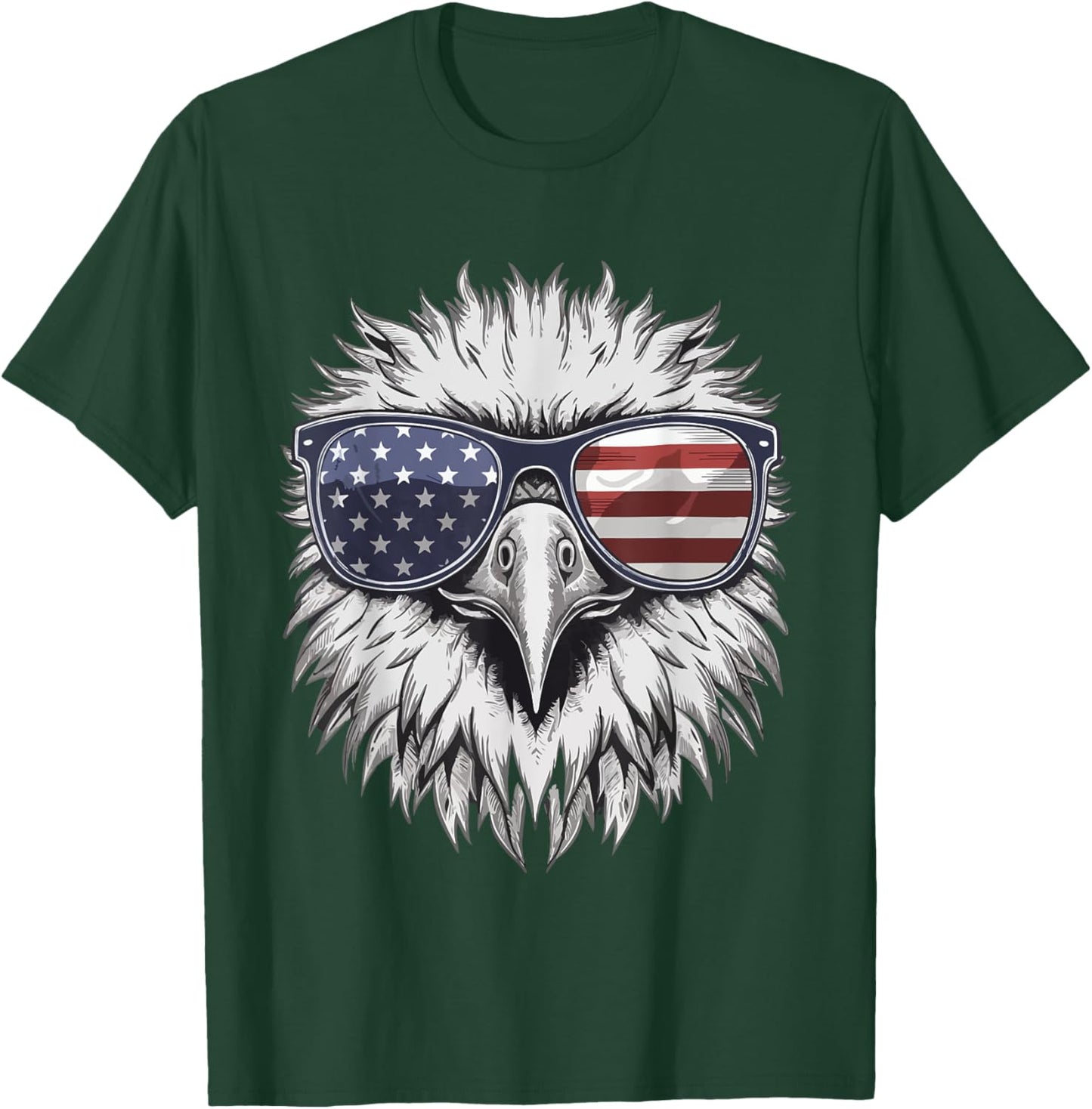 Bald Eagle Proud Patriotic American US Flag 4th Of July T-Shirt - T-Shirt | Forest