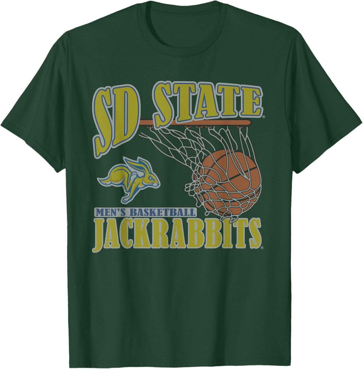 South Dakota State Jackrabbits Men's Basketball Vintage T-Shirt - T-Shirt | Forest