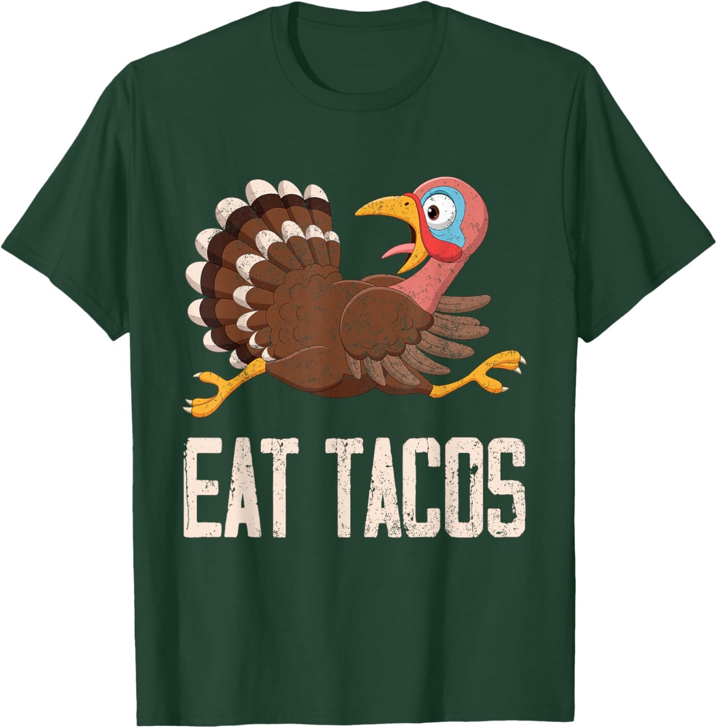 Funny Thanksgiving Turkey Eat Tacos T-Shirt - T-Shirt | Forest