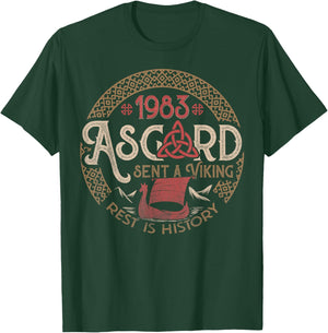 1983 Asgard Sent A Viking - Wikinger 41. Geburtstag T-Shirt - T-Shirt | Forest