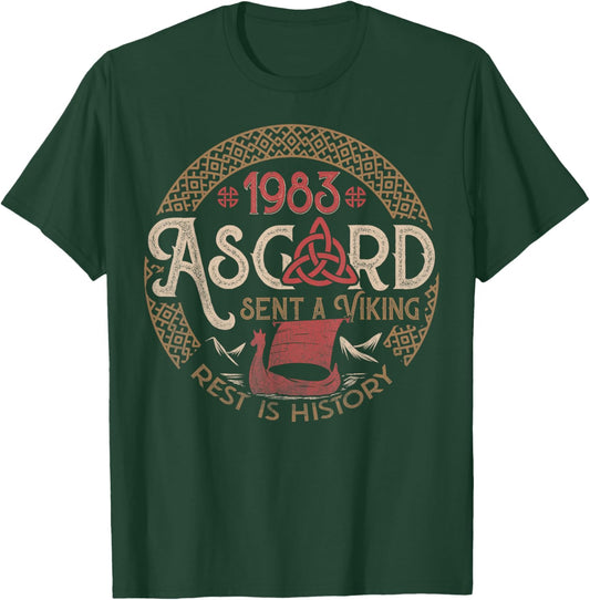 1983 Asgard Sent A Viking - Wikinger 41. Geburtstag T-Shirt - T-Shirt | Forest
