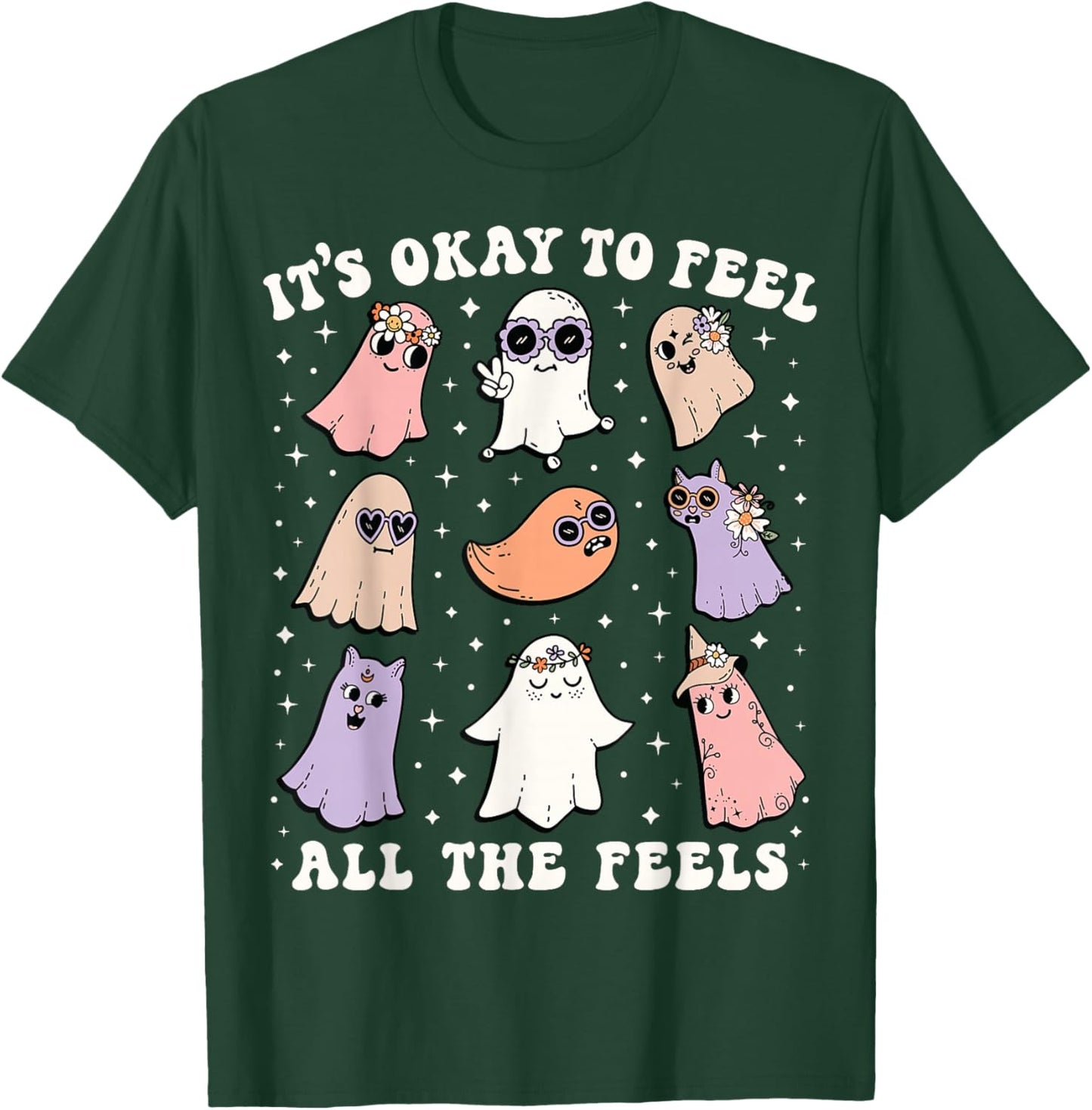 It’s Okay to Feel All the Feels Special Ed Teacher Halloween T-Shirt - T-Shirt | Forest