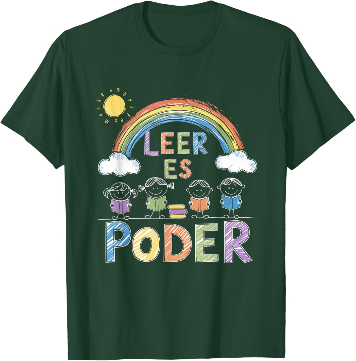 Leer ES Poder Mexico Reading Floral Hispanic Heritage T-Shirt - T-Shirt | Forest