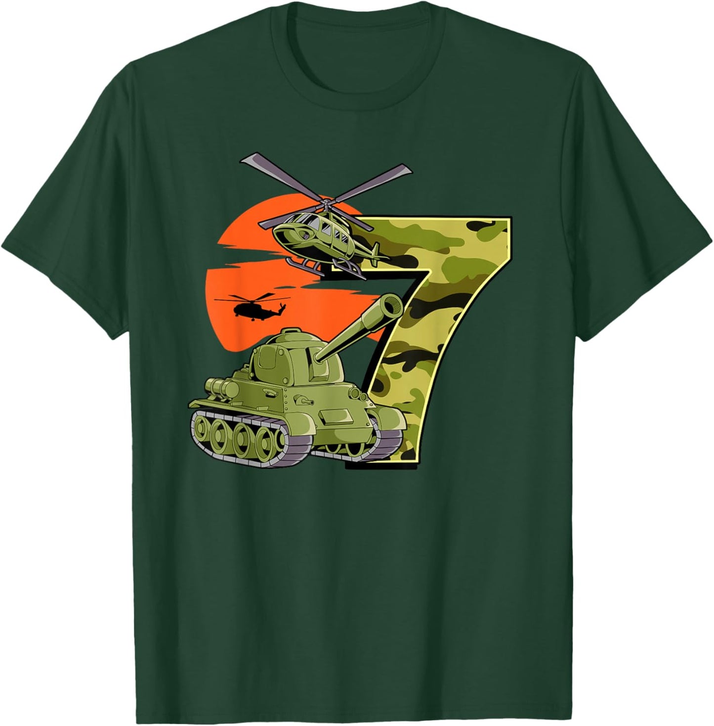 7th Birthday Army T-Shirt - T-Shirt | Forest
