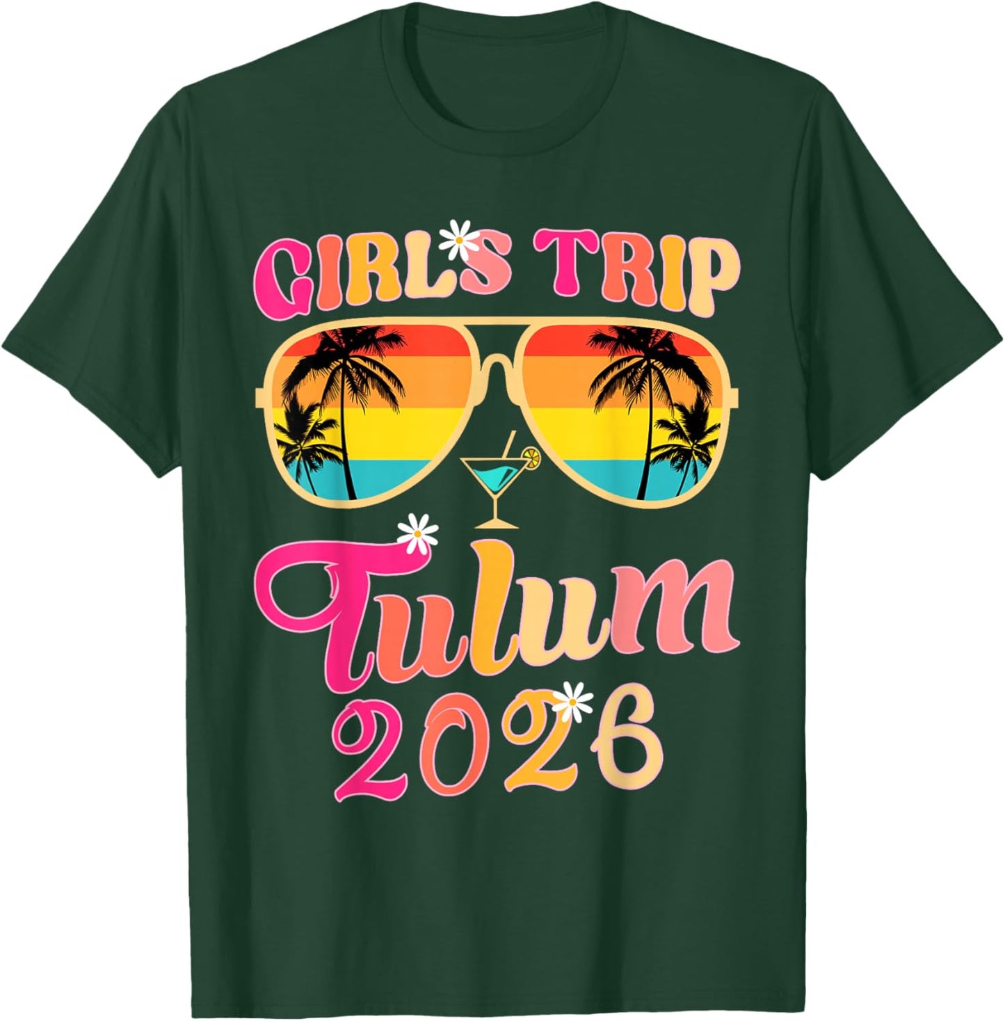 Girls Trip Tulum 2026 Beach Weekend Summer Vacation Matchin T-Shirt - T-Shirt | Forest