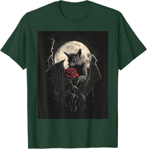 Bat Rose Moon Men's Gothic Women's Bat T-Shirt - T-Shirt | Forest