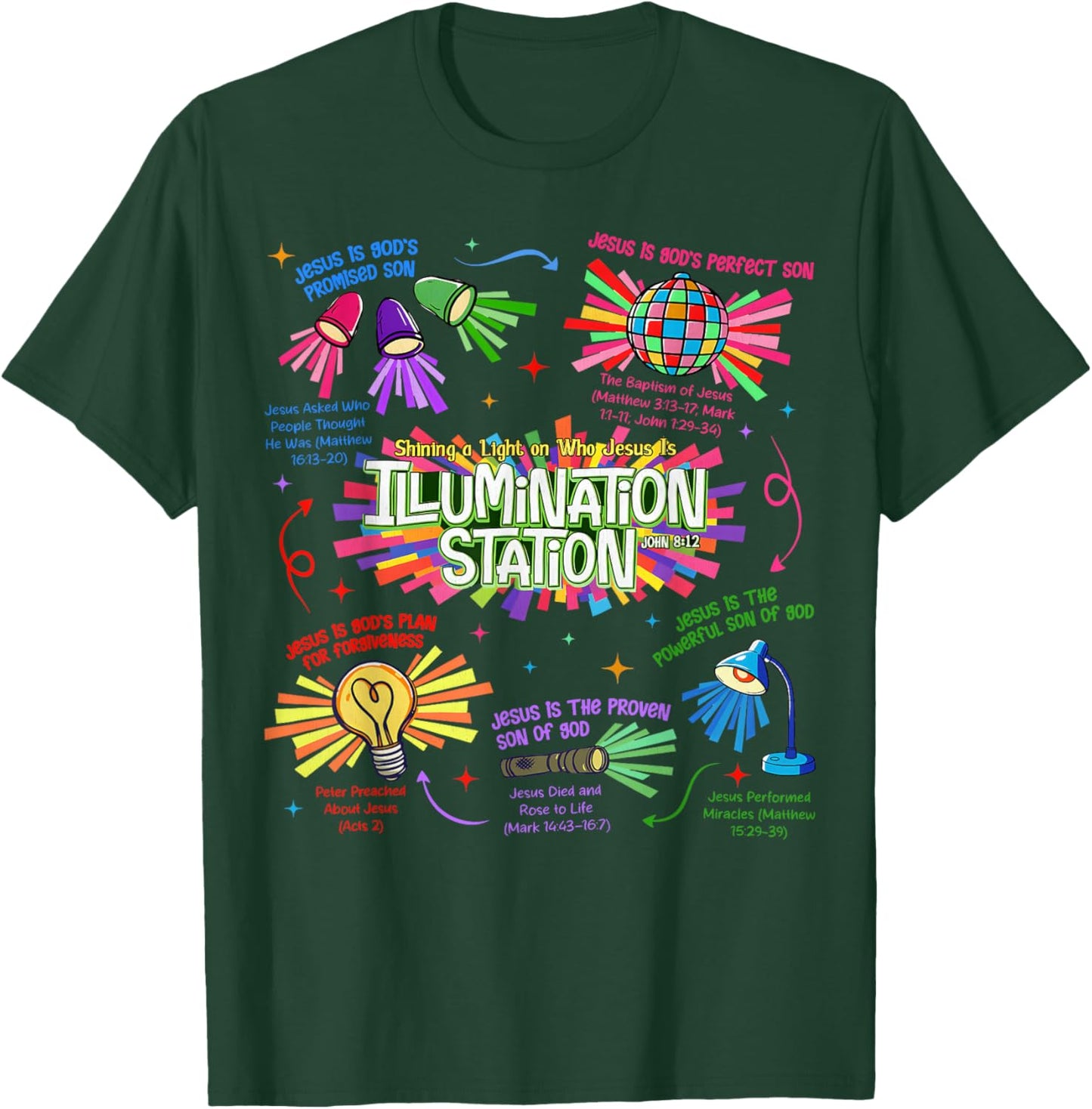 Illumination Station VBS 2026 Bible Jesus Christian Lights T-Shirt - T-Shirt | Forest