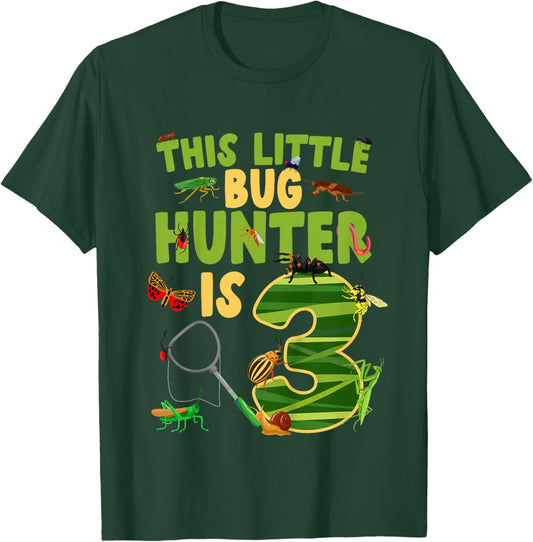 3rd Bug Birthday Party Three Year Old Bugs Birthday T-Shirt - T-Shirt | Forest