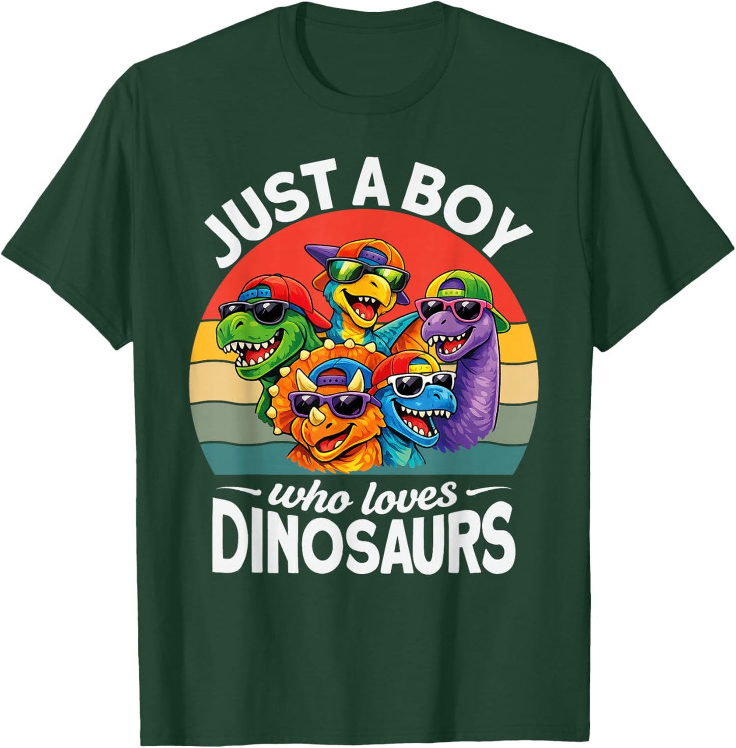 Just A Boy Who Loves Dinosaurs Lovers Funny Kids Toddlers T-Shirt - T-Shirt | Forest