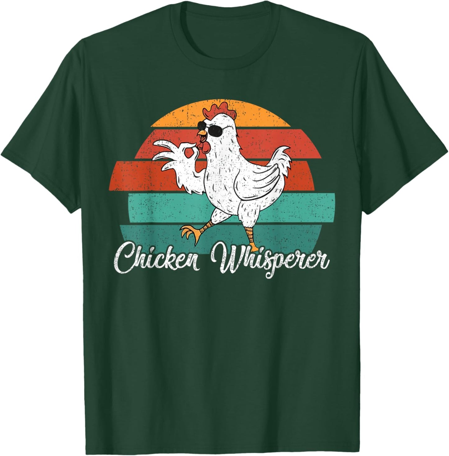 Chicken Whisperer Retro Chickens Lover Farming Farmer Gifts T-Shirt - T-Shirt | Forest