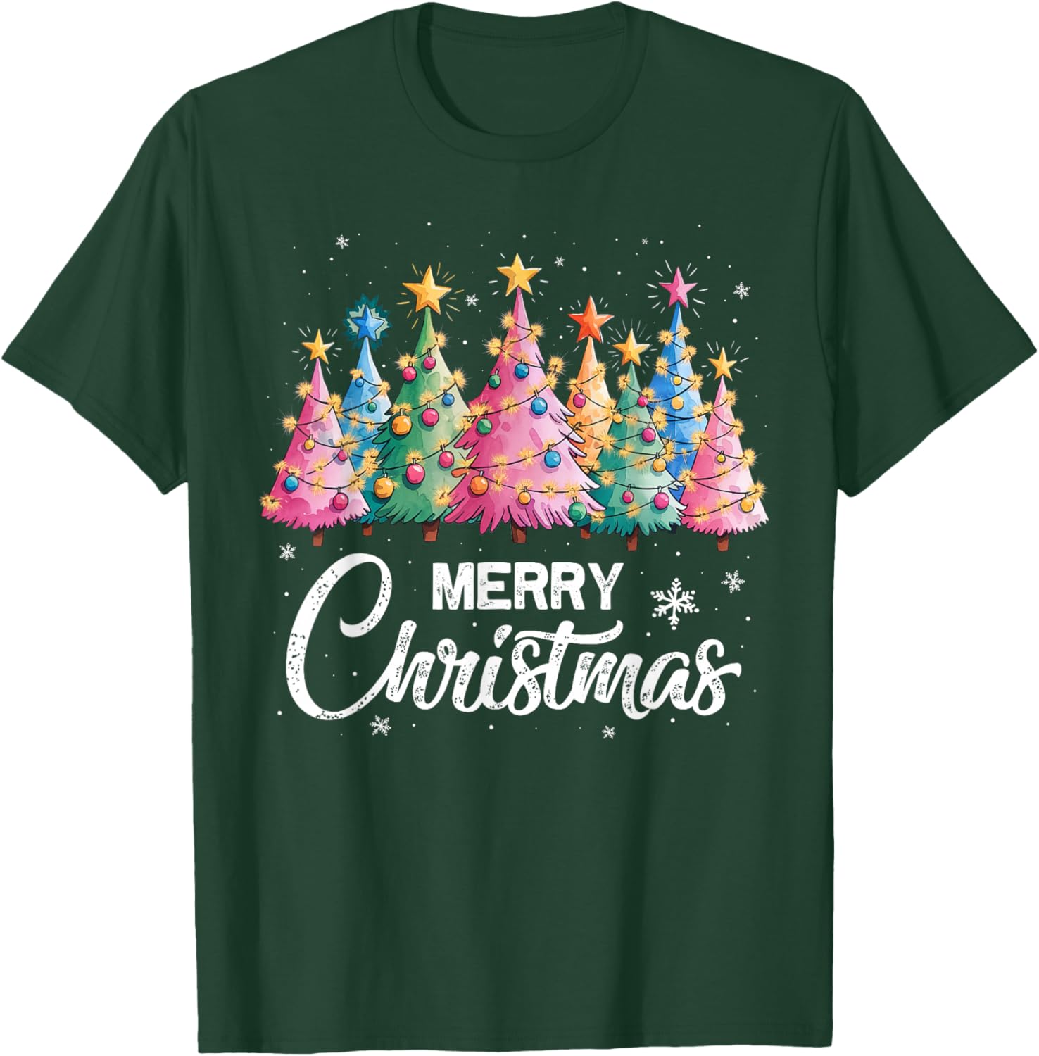 Merry Christmas Pink Christmas Tree, Pink Christmas Costume T-Shirt - T-Shirt | Forest