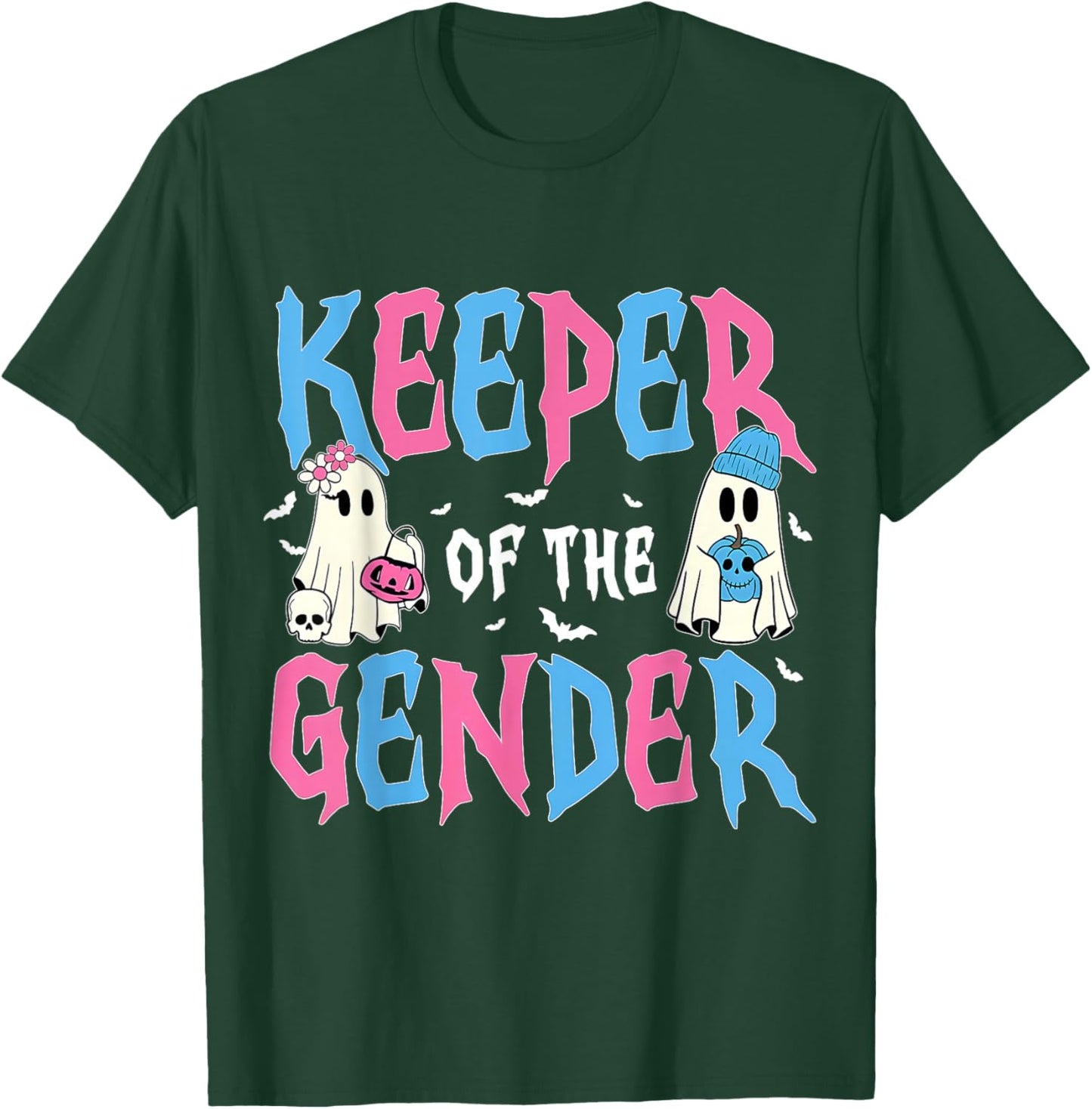 Keeper of The Gender Pumpkin Halloween Baby Gender Reveal T-Shirt - T-Shirt | Forest