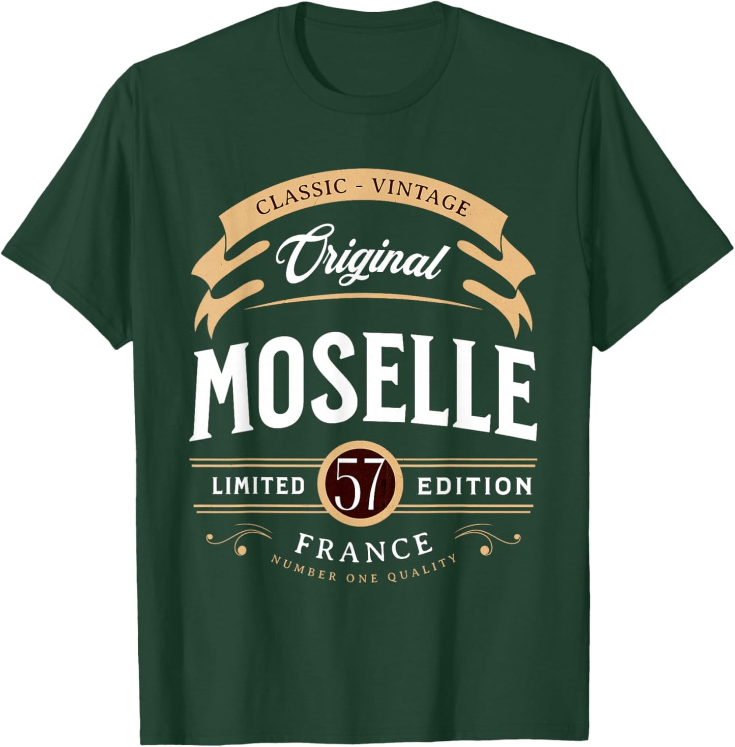 Vintage Moselle Department France , Black, S T-Shirt - T-Shirt | Forest