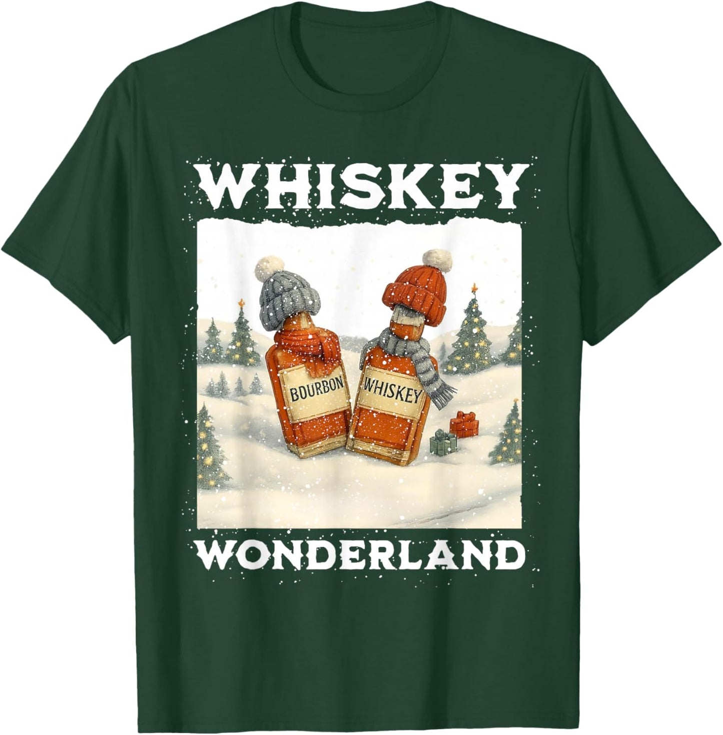 Whiskey Wonderland Funny Christmas Drinking Alcohol Gag T-Shirt - T-Shirt | Forest