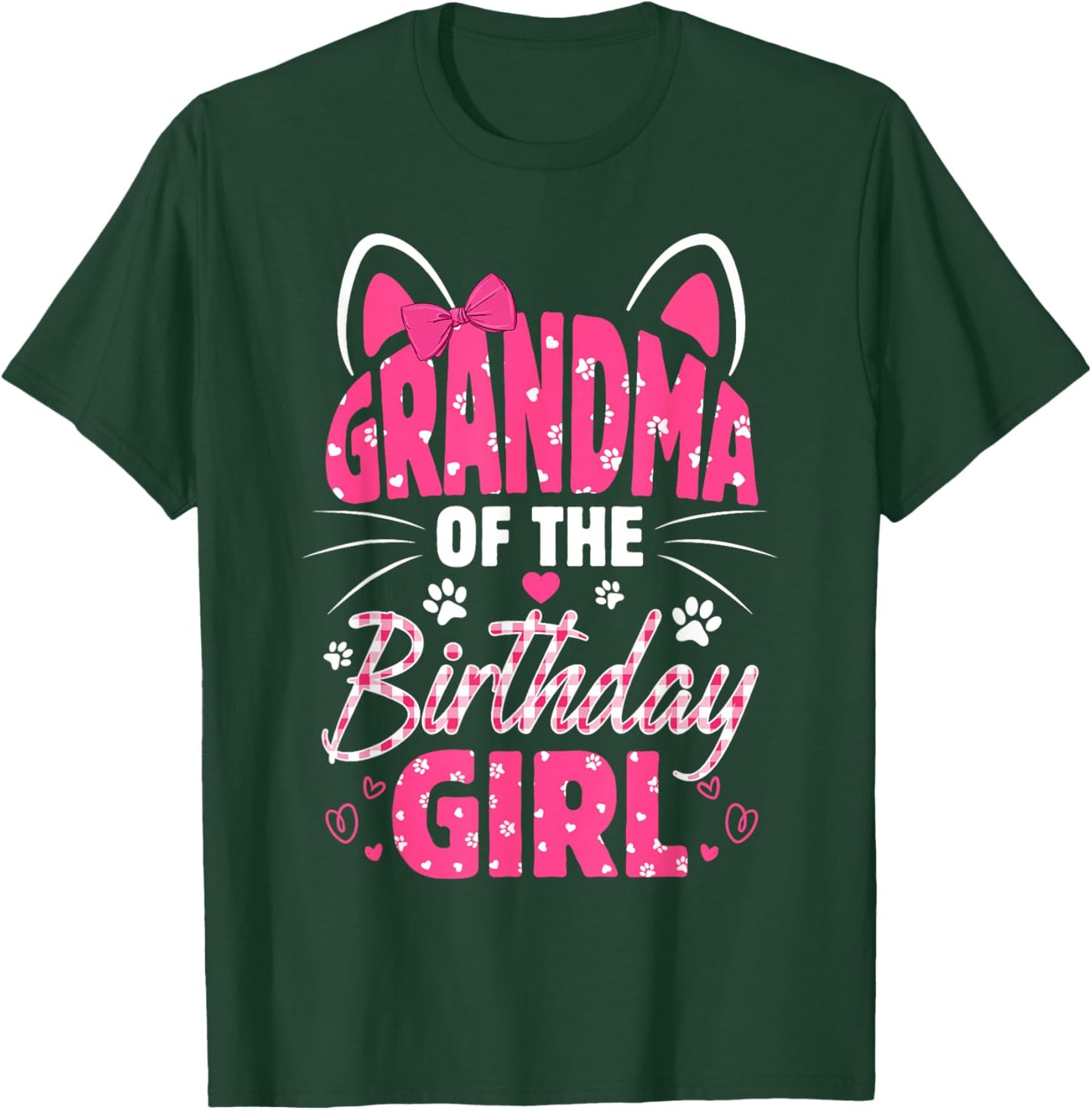 Grandma Of The Birthday Girl Cat Kitty Family Matching T-Shirt - T-Shirt | Forest