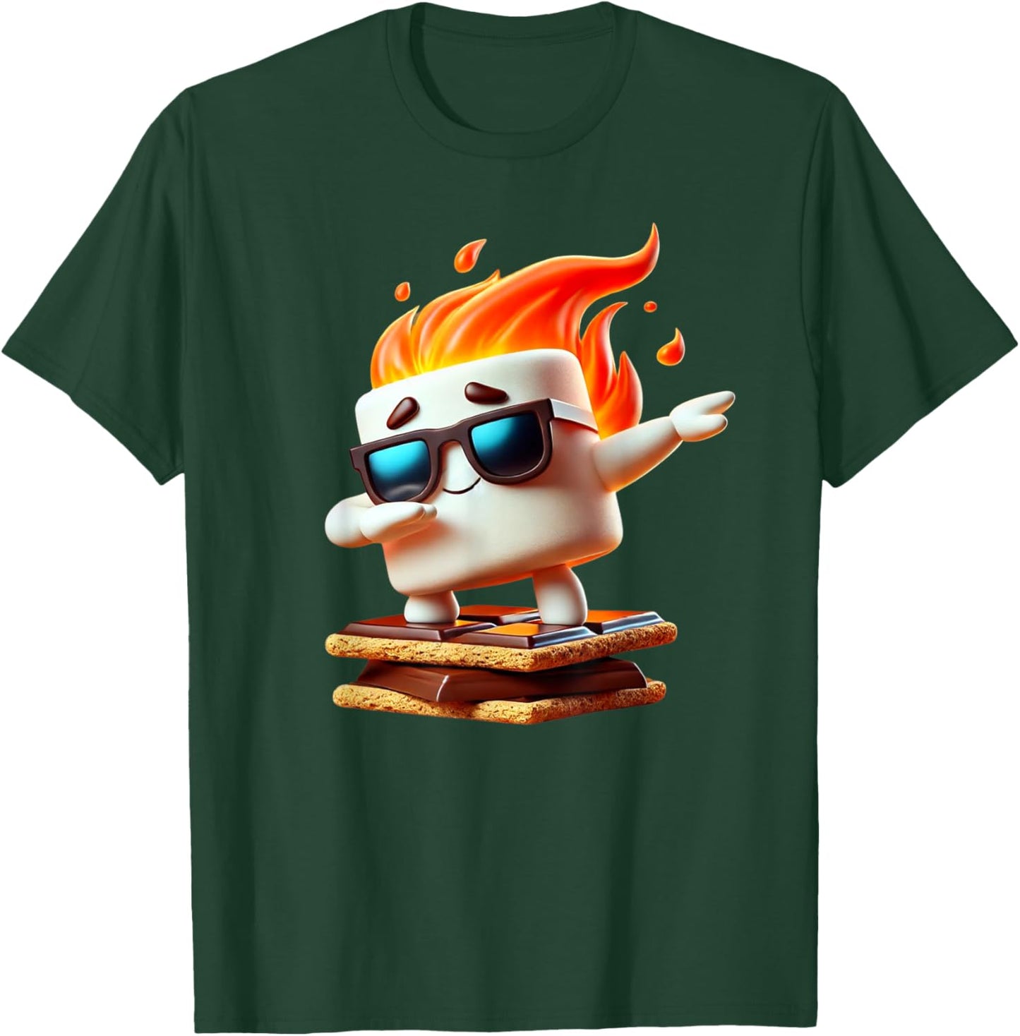 Dabbing Smore Marshmallow Cute Dab Dance Camping Camper Gift T-Shirt - T-Shirt | Forest
