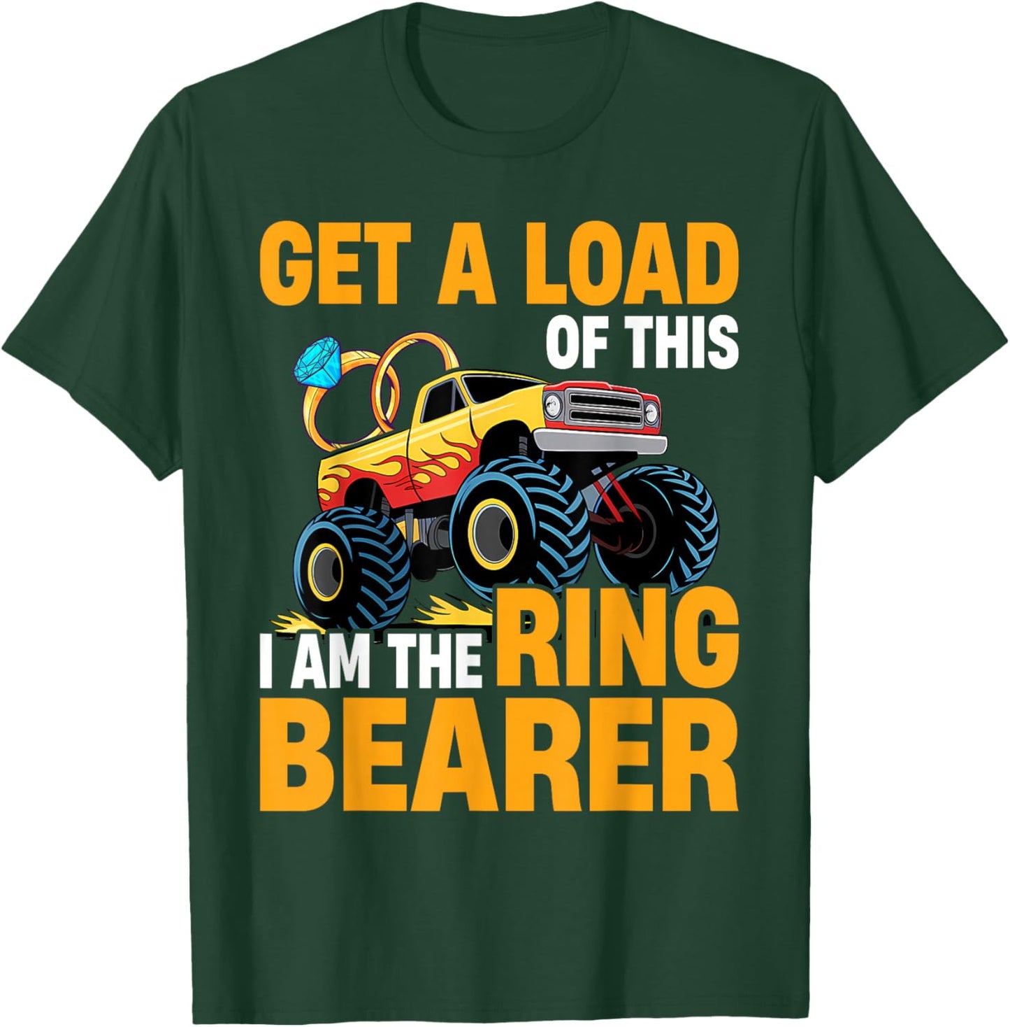 Wedding Iam The Ring Bearer Funny Monster Truck Boys T-Shirt - T-Shirt | Forest