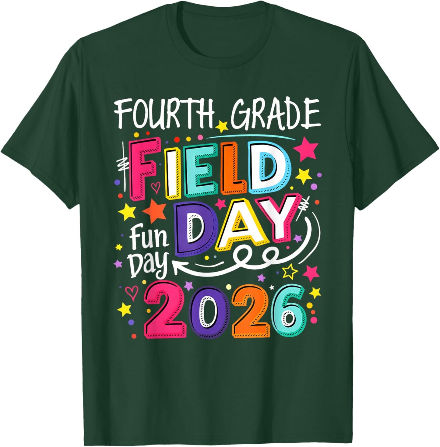 Field Day Fun Day 2026 4th Grade Teacher Boy Girl Kid T-Shirt - T-Shirt | Forest