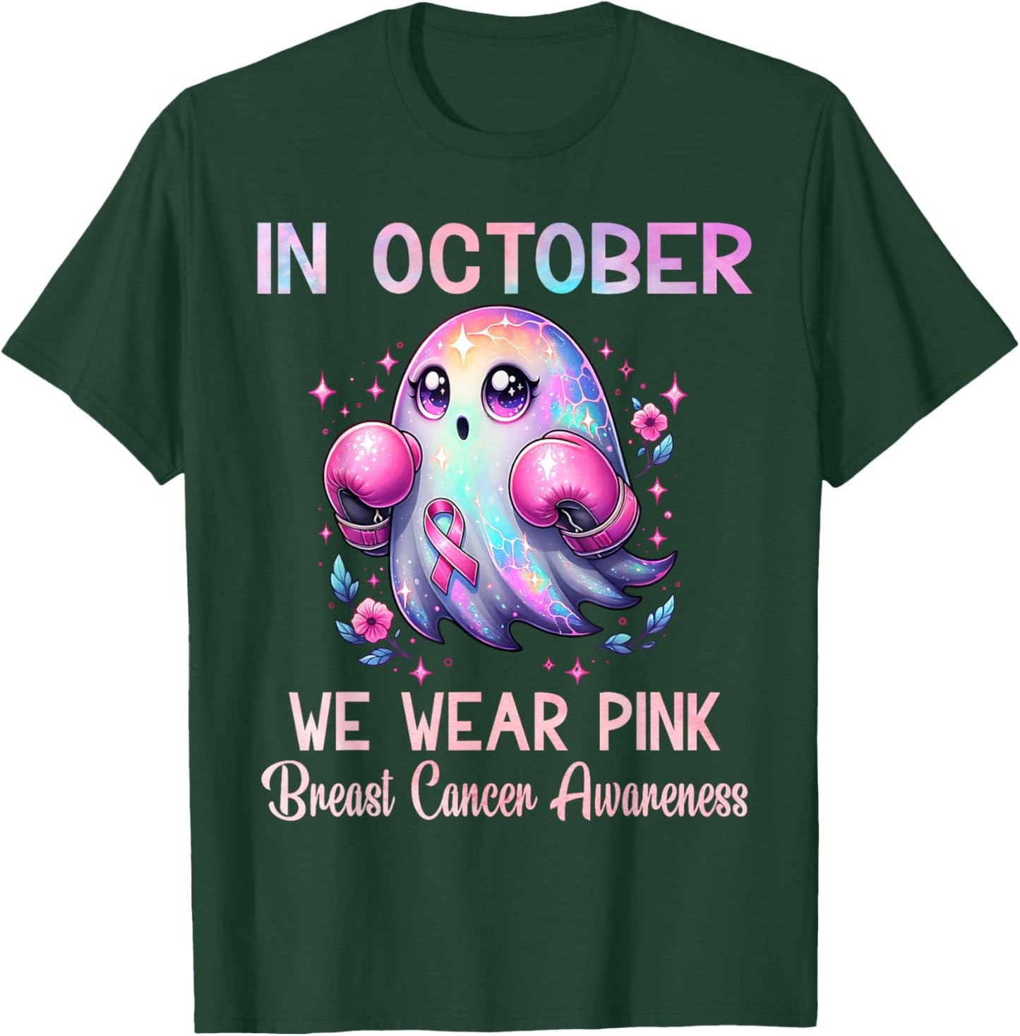 In October We Wear Pink Breast Cancer Awareness Women T-Shirt - T-Shirt | Forest