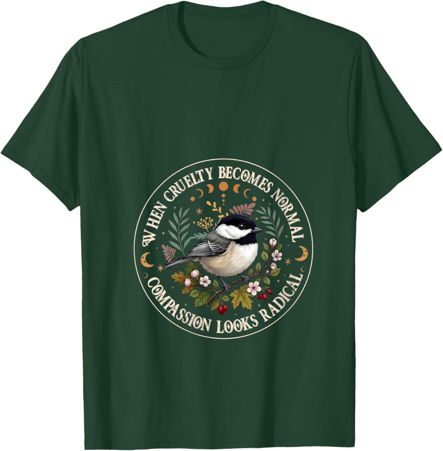 Women's When Cruelty Becomes Normal Compassion Looks Radical V-Neck T-Shirt - T-Shirt | Forest
