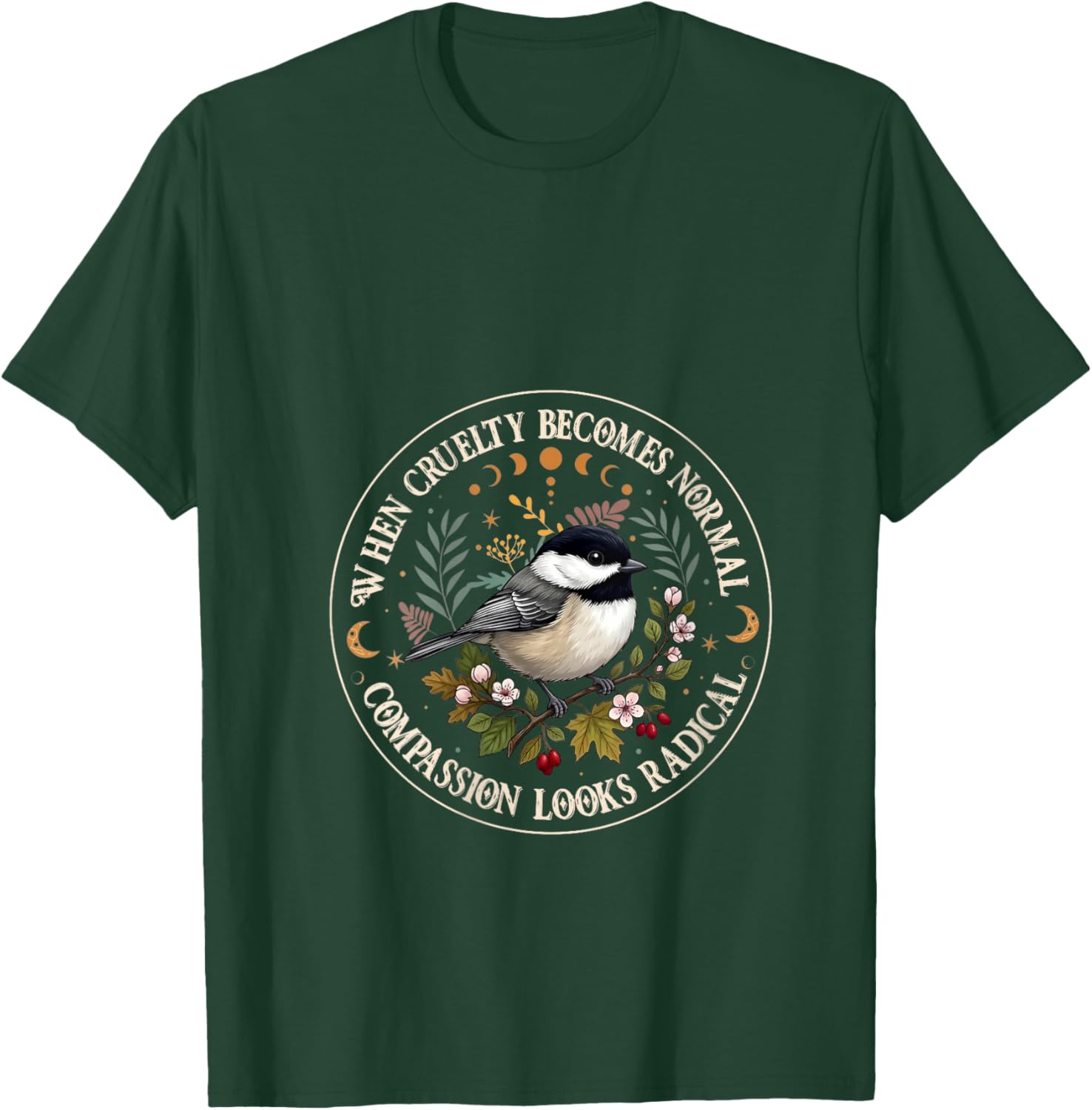 Women's When Cruelty Becomes Normal Compassion Looks Radical V-Neck T-Shirt - T-Shirt | Forest