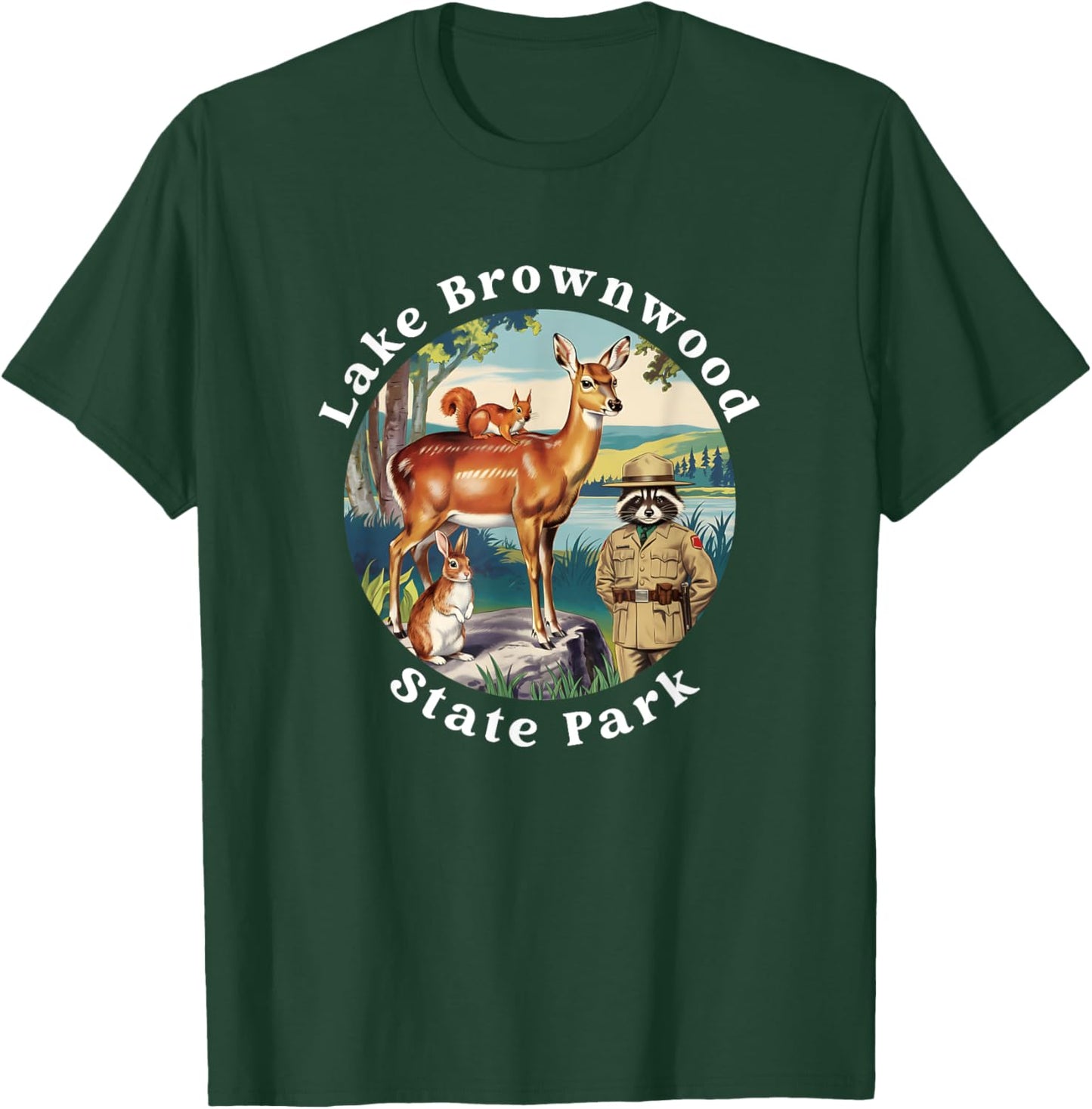Lake Brownwood State Park Texas Outdoors Vacation Souvenir T-Shirt - T-Shirt | Forest
