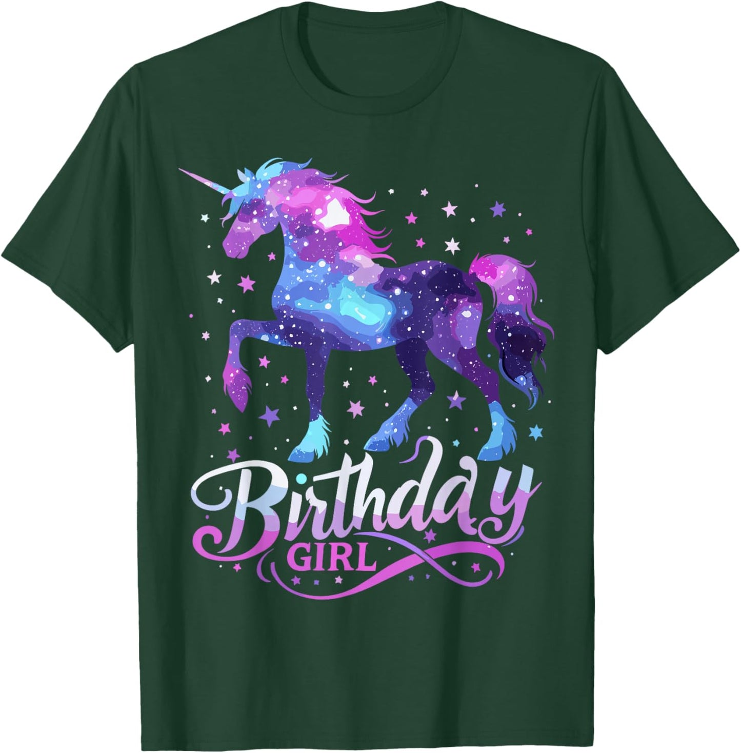 Space Unicorn Birthday Girl Galaxy Unicorn T-Shirt - T-Shirt | Forest