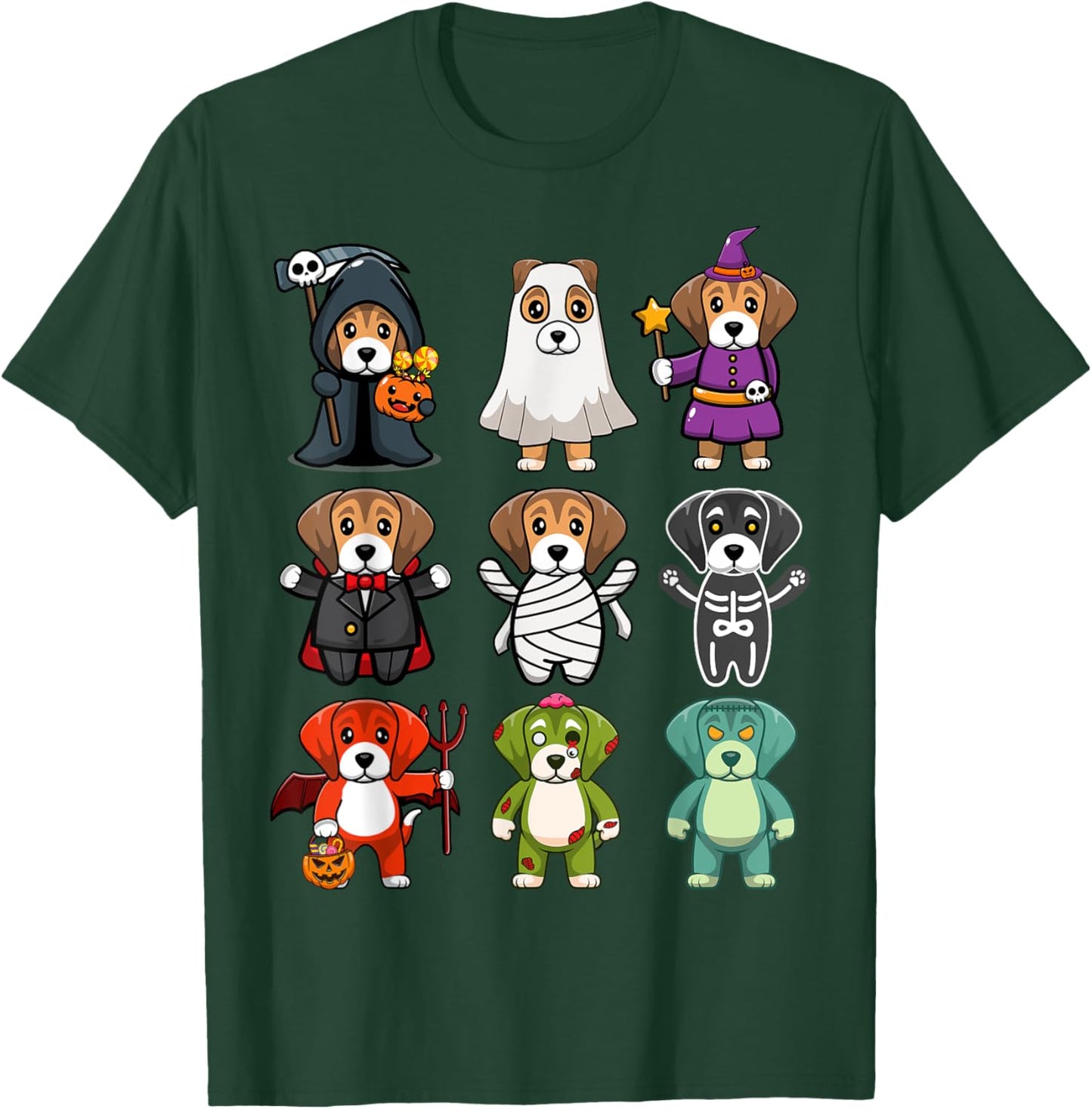 Beagle Dog Spooky Boo-Jee Horror Pumpkin Beagle Halloween T-Shirt - T-Shirt | Forest