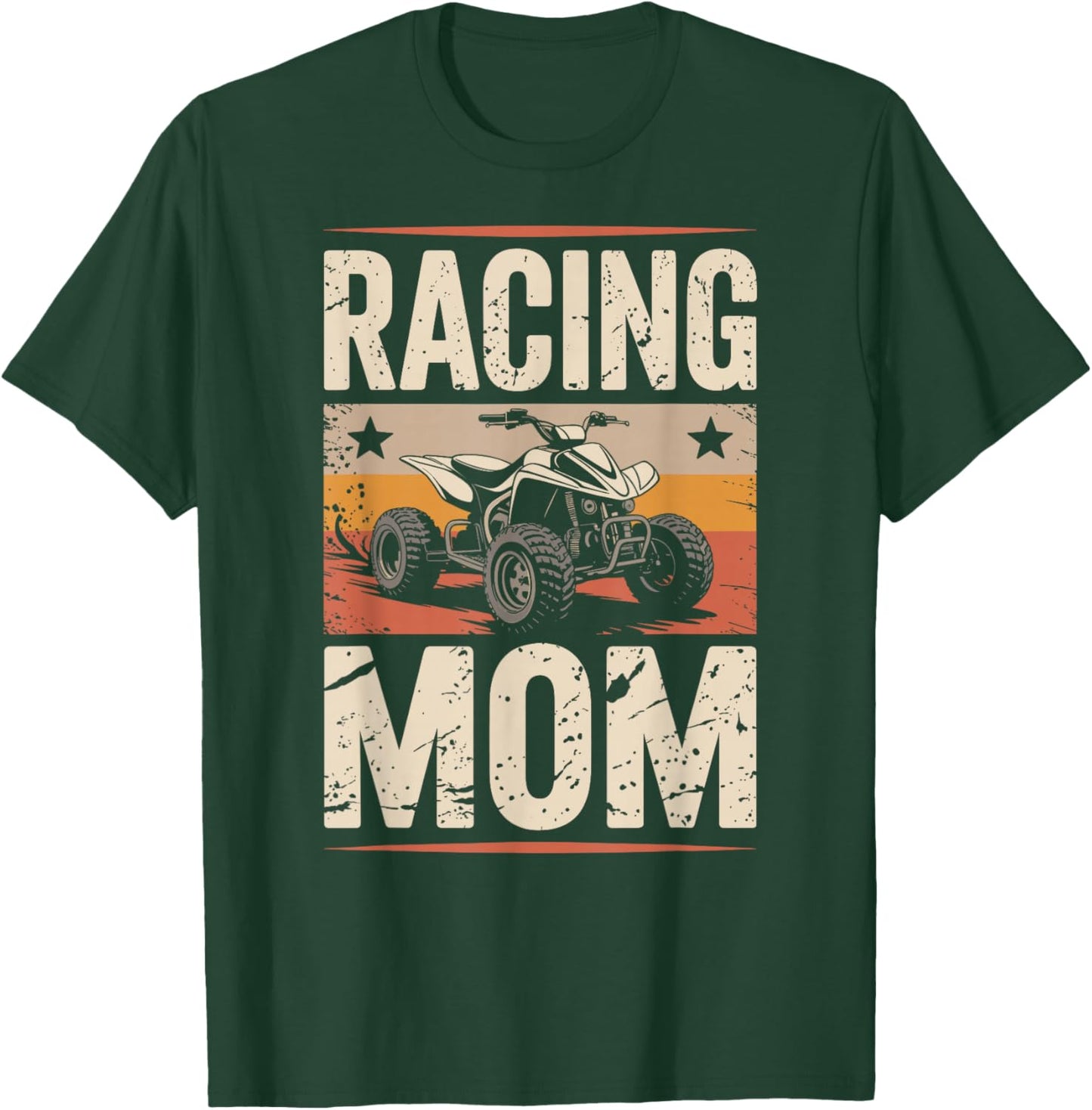 Mother's Day Quad Biking ATV Four Wheeler Racing Mom T-Shirt - T-Shirt | Forest