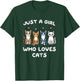 Just Girl Who Loves Cats, Cute Kittens, Girls, Kids, Youth and Women T-Shirt - T-Shirt | Forest