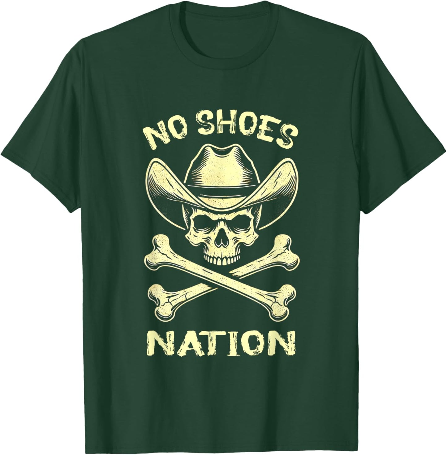 No Shoes No Nation Funny Skull Saying Shoes T-Shirt - T-Shirt | Forest