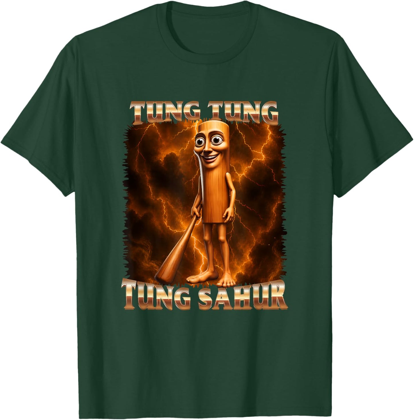 Tung Tung Tung Sahur Brainrot Retro Bootleg Concert T-Shirt - T-Shirt | Forest