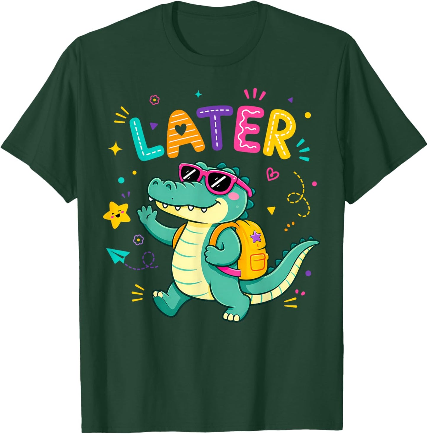 See You Later Teacher Summer Alligator Last Day of School T-Shirt - T-Shirt | Forest