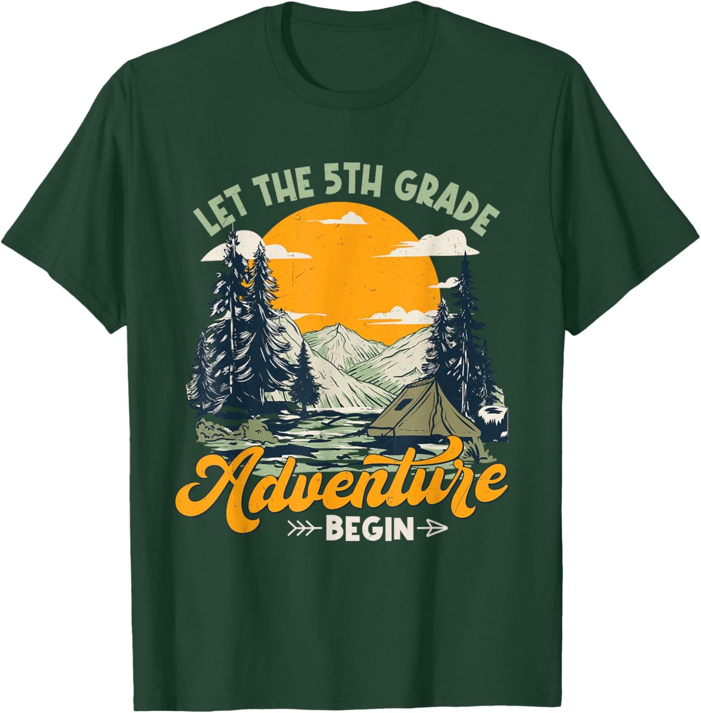 Let get 5th grade adventure begin boys girls back to school T-Shirt - T-Shirt | Forest
